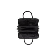 Close-Up Detail of Classic Collar &amp; Heavy-Duty Zipper Hardware on Layton Full-Grain Leather Handbag