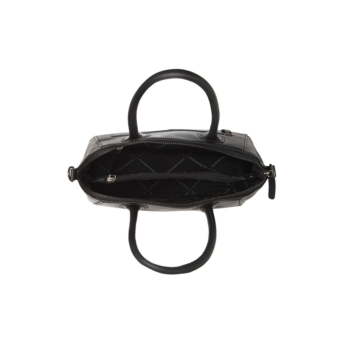 Крупный план деталей of Classic Collar &amp; Heavy-Duty Zipper Hardware on Marsala Цельнозерновая кожа Handbag