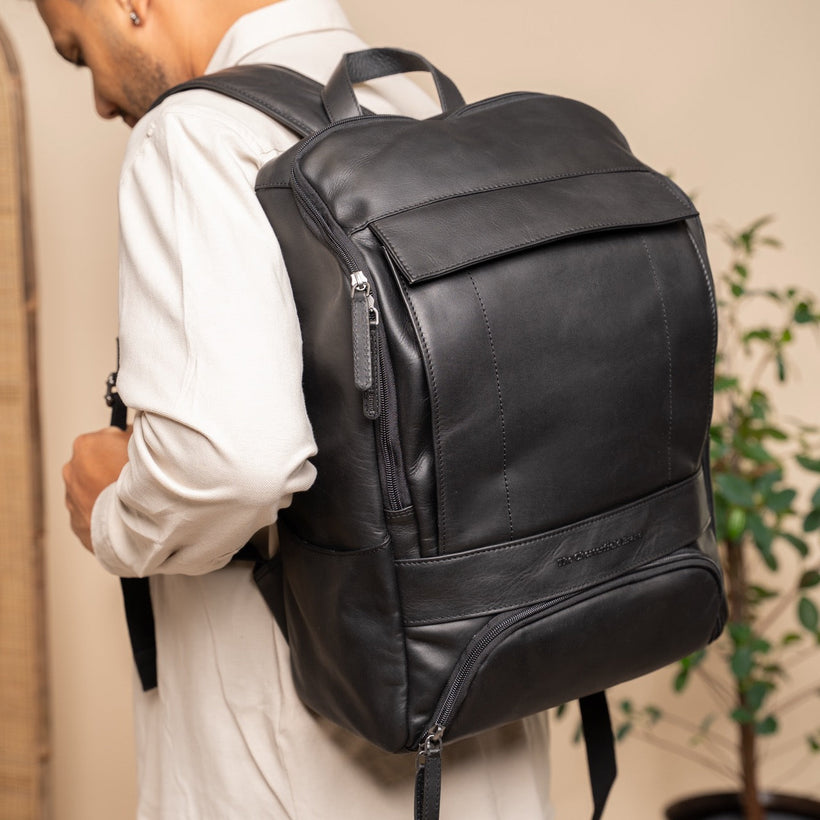 Rich Full-Grain Leather Laptop Backpack мужская