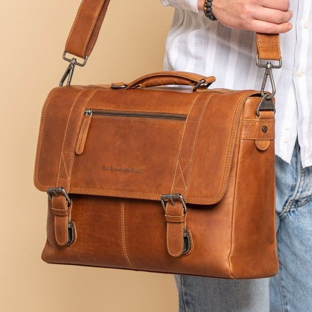 Imperia Full-Grain Leather Laptop Bag мужская