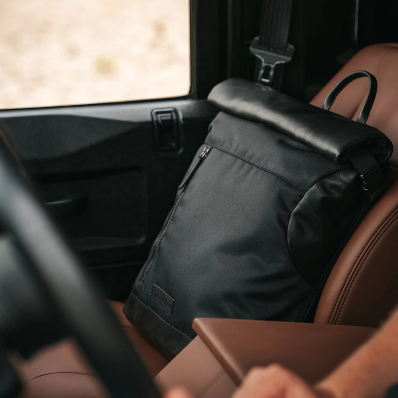 Bornholm Full-Grain Leather Roll-top Backpack женская