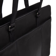 Fidenza Full-Grain Leather Shoulder Bag - Structured Side Profile Showing Gusset Depth & Expansion Capacity