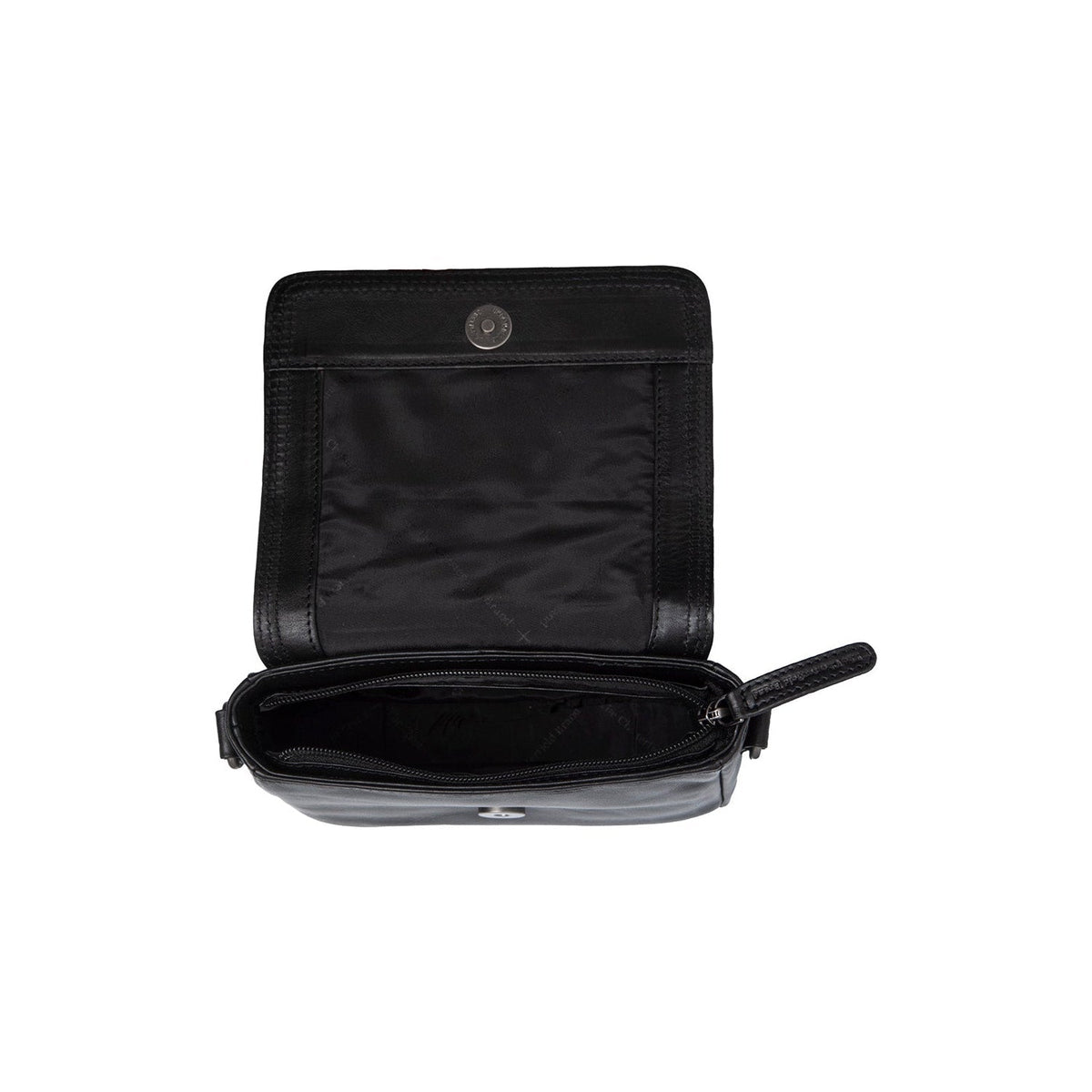 Solid Antique Brass Hardware &amp; Heavy-Duty Dual Zipper Detail on Marcella Full-Grain Leather Shoulder Bag