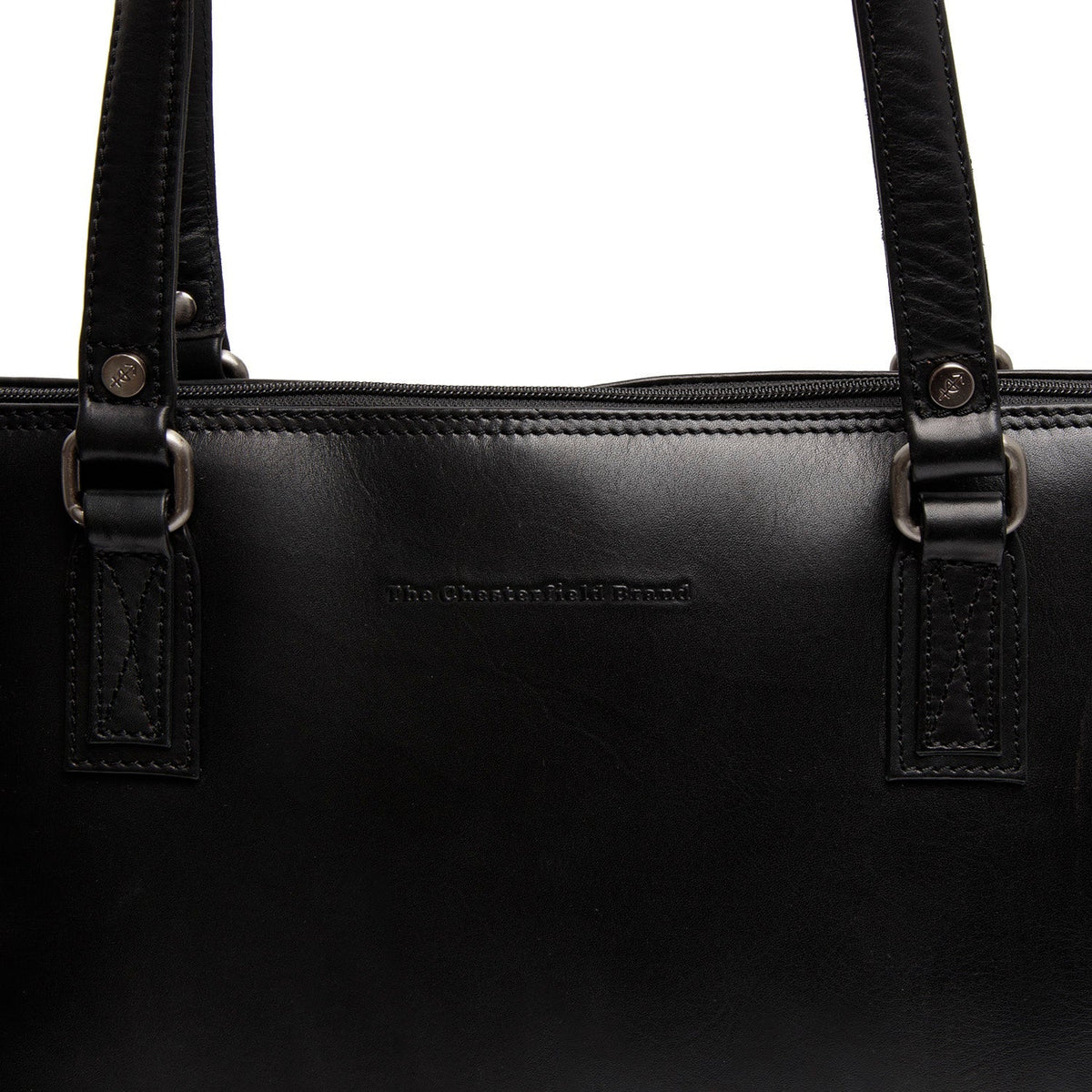 Classic 100% Full-Grain leather Bag - Rear Perspective Showing Reinforced Leather Straps & Stitching
