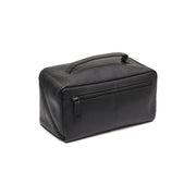 Tailored Rib Cuffs &amp; Hem Craftsmanship Construction Detail on Trevia Full-Grain Leather Toiletry Bag