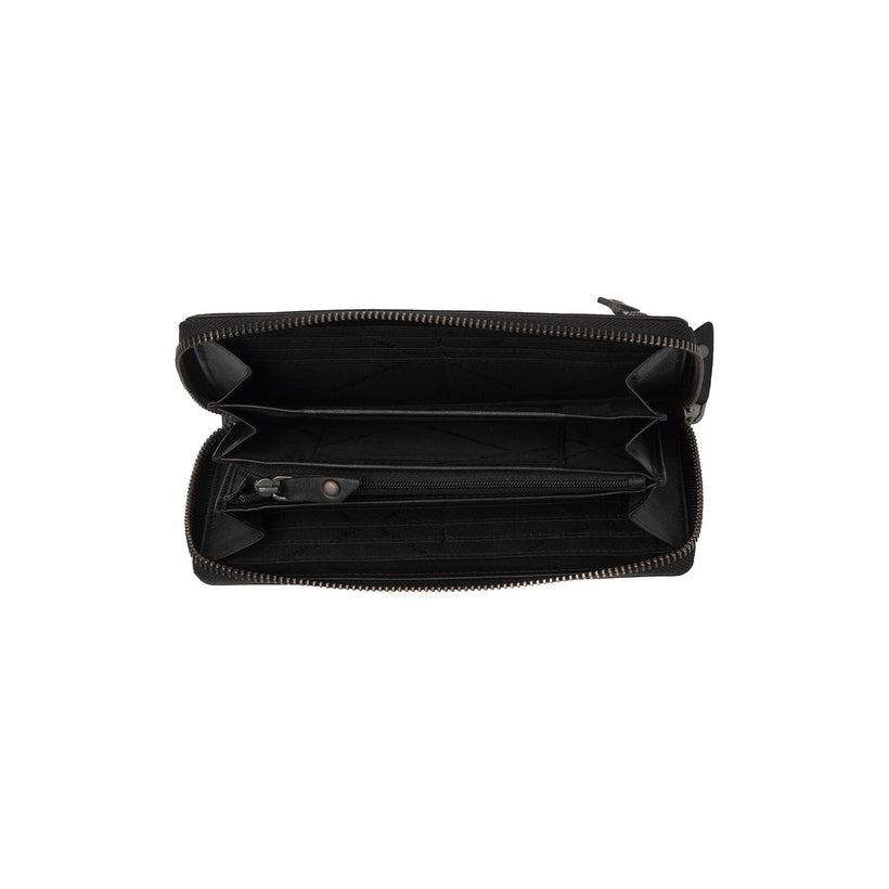 Classic 100% Full-Grain leather Wallet - Rear Perspective Showing Reinforced Leather Straps & Stitching