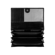 Hampton Full-Grain Leather Wallet - Structured Side Profile Showing Gusset Depth &amp; Expansion Capacity