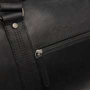 Rivaro Full-Grain Leather Weekender Bag - Structured Side Profile Showing Gusset Depth &amp; Expansion Capacity