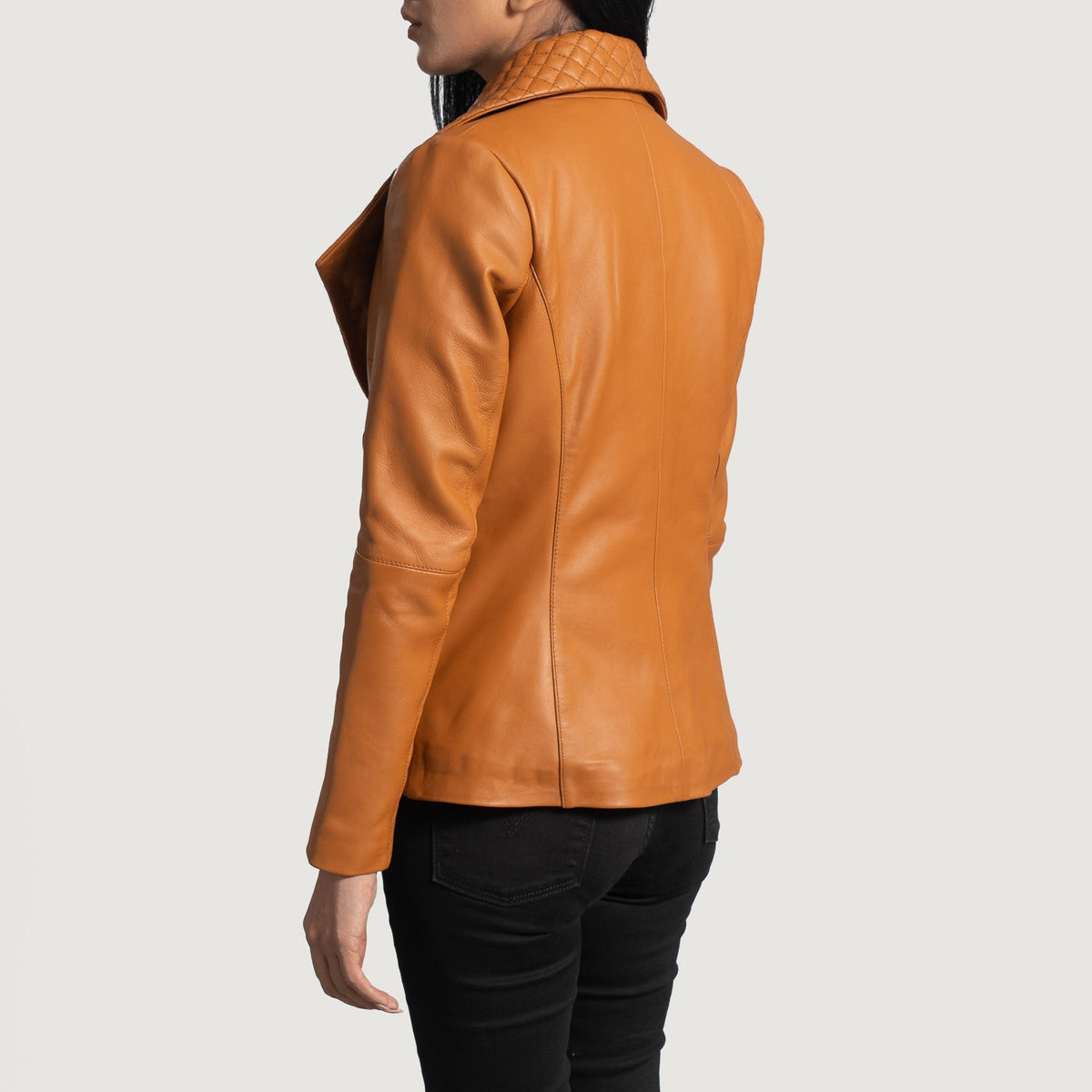 Authentic Sheepskin Leather with Aniline Finish Grain Texture &amp; Heavy-Duty Seam Stitching Detail