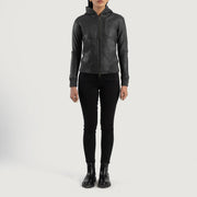 
Luna Hooded Кожаный бомбер для Женщин – alternate product view 3