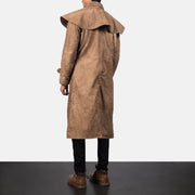 
Maverick Коричневый Leather Duster для Мужчин - Вид сбоку, демонстрирующий эргономичный крой рукава