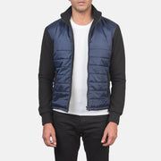 
Nashville Стеганый Синий Windbreaker Кожаная куртка для Мужчин in Blue & Black Nylon (Torso) &Amp; Knitted Fabric (Sleeves) - Вид спереди и приталенный силуэт | Купить в официальном онлайн-магазине