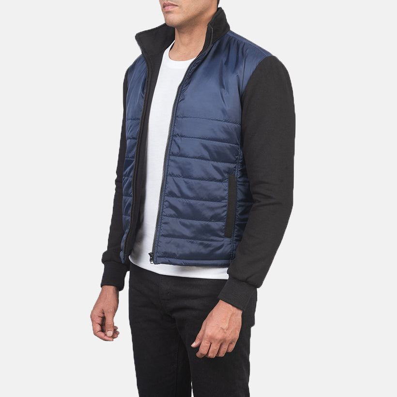 Nashville Quilted Синяя Windbreaker Кожаная куртка мужская