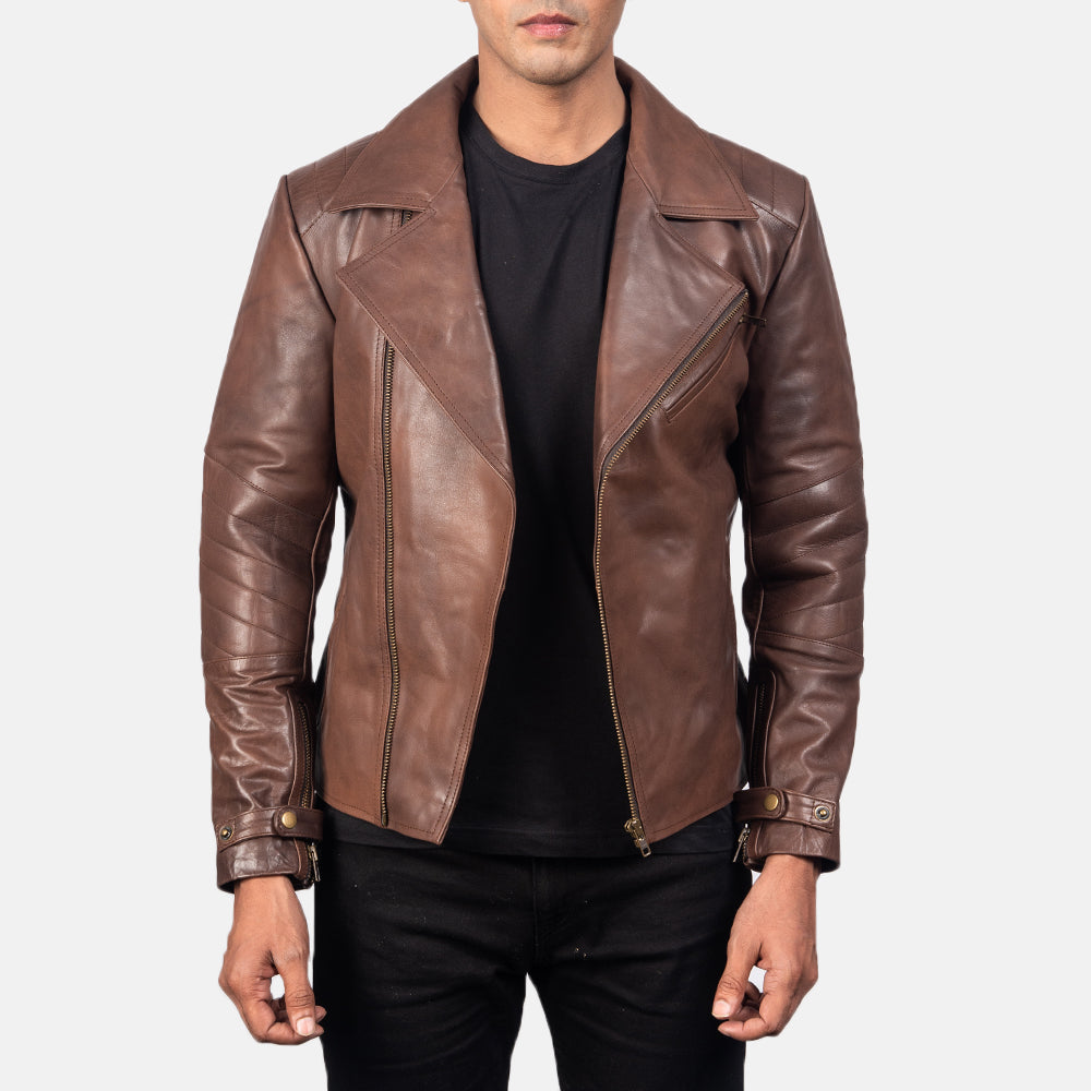 
Zipper + Snap Button Strap & Hem Craftsmanship Construction Detail on Raiden Black Leather Biker Jacket