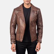 
Zipper + Snap Button Strap & Hem Craftsmanship Construction Detail on Raiden Black Leather Biker Jacket
