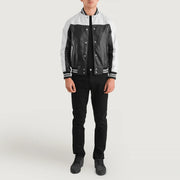 
Terrance Черный Varsity Кожаная куртка для Мужчин – alternate product view 3