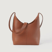 
The Stefani Brown Leather Hobo Bag For Women in Brown Full-Grain Leather - Вид спереди и приталенный силуэт | Купить в официальном онлайн-магазине