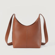 
Крупный план деталей of Classic Collar & Heavy-Duty Zipper Hardware on The Stefani Brown Leather Hobo Bag For Women