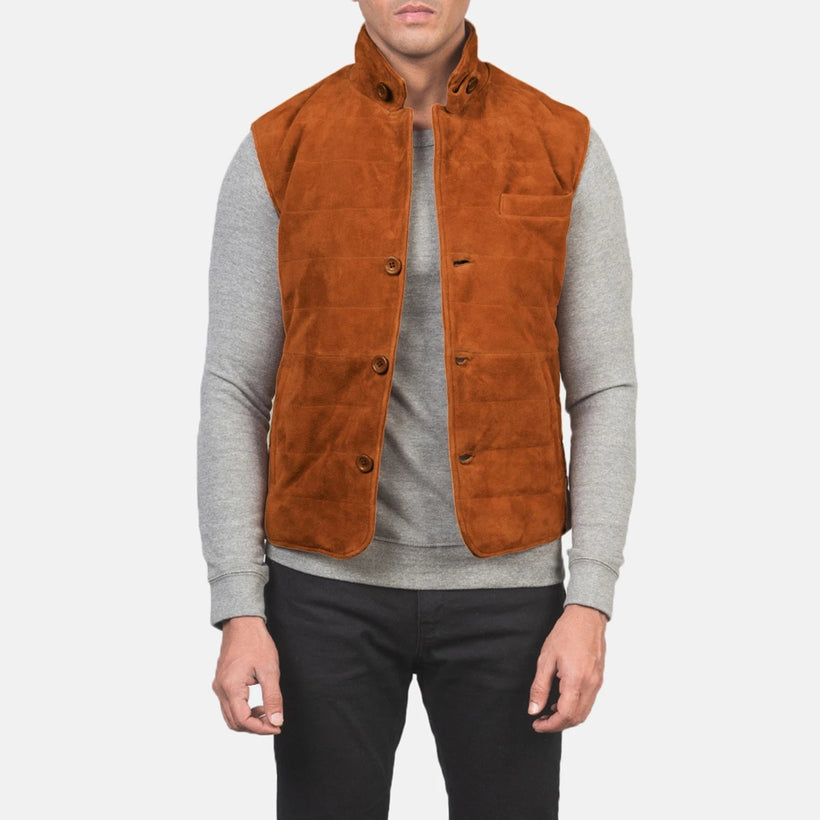 Tony Коричневая Suede Vest мужская
