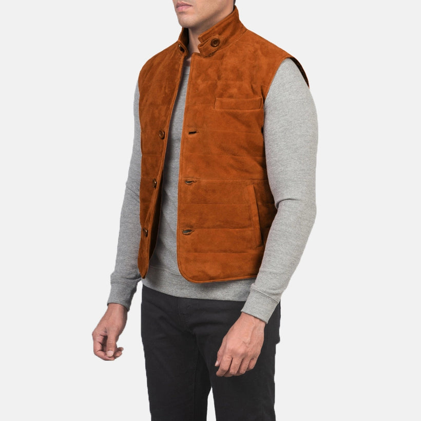 Tony Коричневая Suede Vest мужская