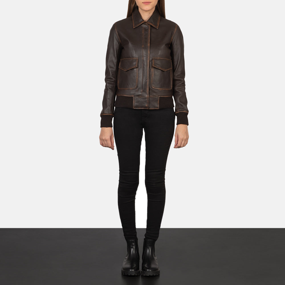 Westa A-2 Leather Bomber Jacket – alternate product view 3